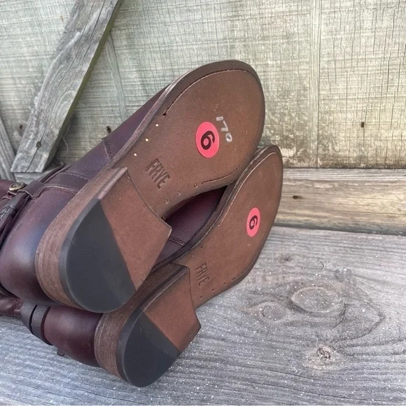 NWT Frye Melissa Belted Tall Riding Boots Size 6 - Picture 7 of 8
